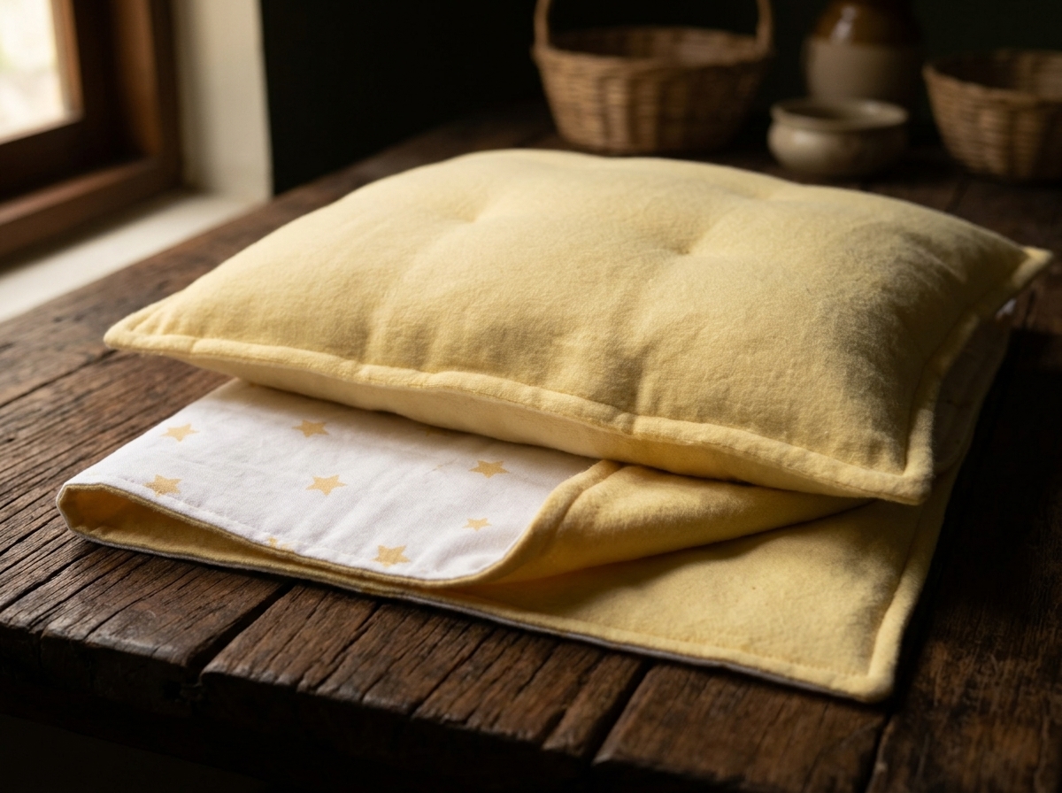 Pastel Butter Yellow Solid Quilt and Star Printed Throw Blanket